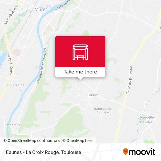 Eaunes - La Croix Rouge map