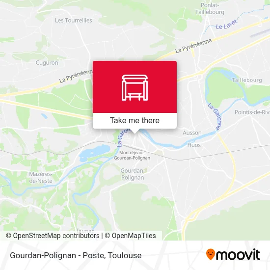 Gourdan-Polignan - Poste map