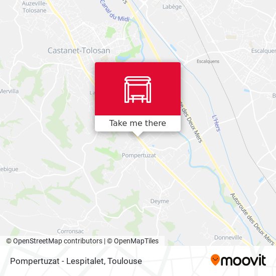 Pompertuzat - Lespitalet map