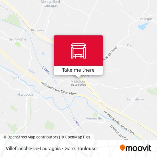 Mapa Villefranche-De-Lauragais - Gare