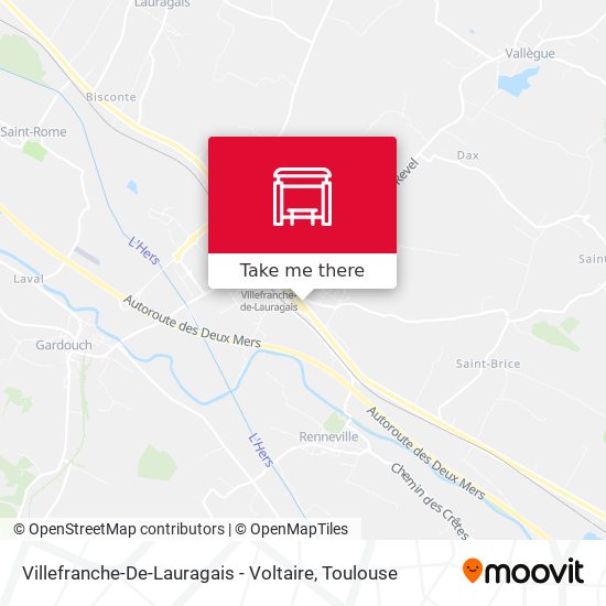 Villefranche-De-Lauragais - Voltaire map