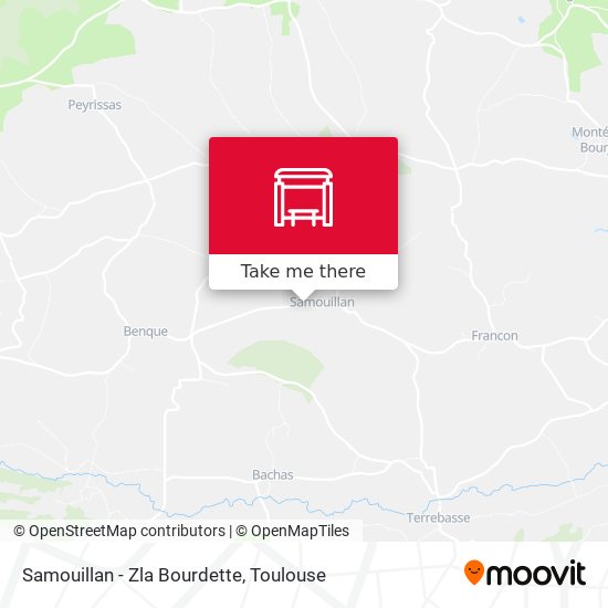 Samouillan - Zla Bourdette map