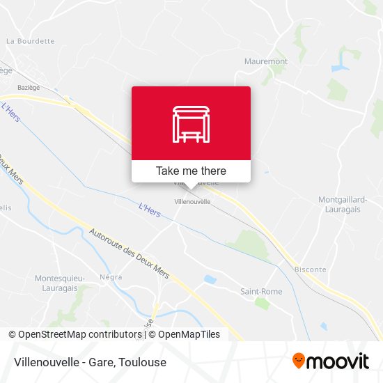 Villenouvelle - Gare map