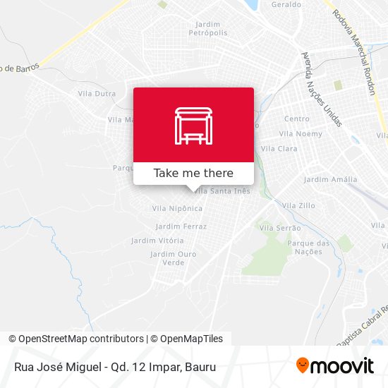 Rua José Miguel - Qd. 12 Impar map