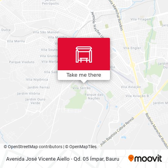 Avenida José Vicente Aiello - Qd. 05 Ímpar map