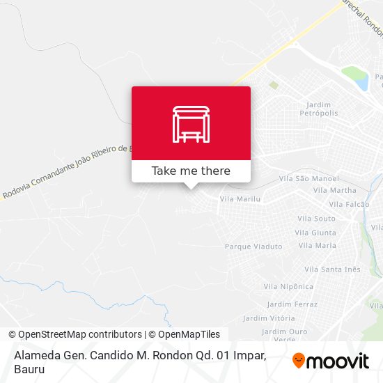 Mapa Alameda Gen. Candido M. Rondon Qd. 01 Impar