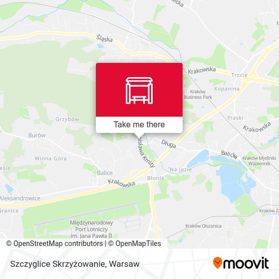 Szczyglice Skrzyżowanie map