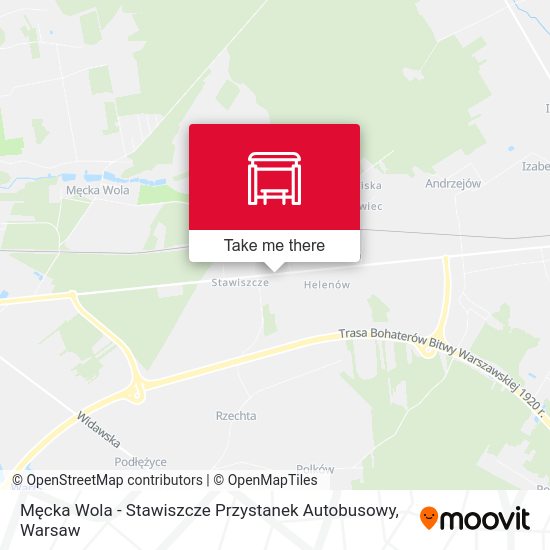 Карта Męcka Wola - Stawiszcze Przystanek Autobusowy