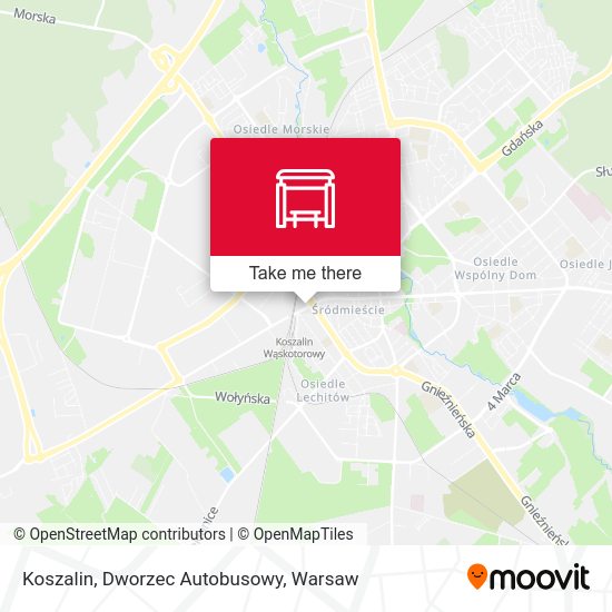 Карта Koszalin, Dworzec Autobusowy