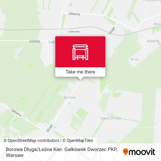 Карта Borowa Długa / Leśna Kier. Gałkówek Dworzec PKP