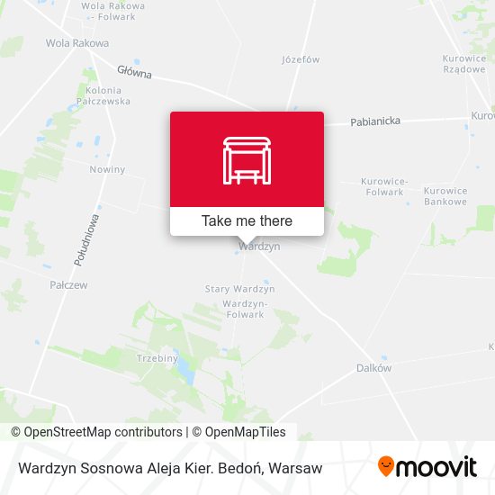 Wardzyn Sosnowa Aleja Kier. Bedoń map