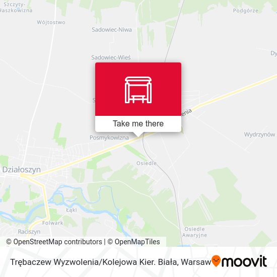 Trębaczew Wyzwolenia / Kolejowa Kier. Biała map