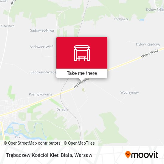 Trębaczew Kościół Kier. Biała map