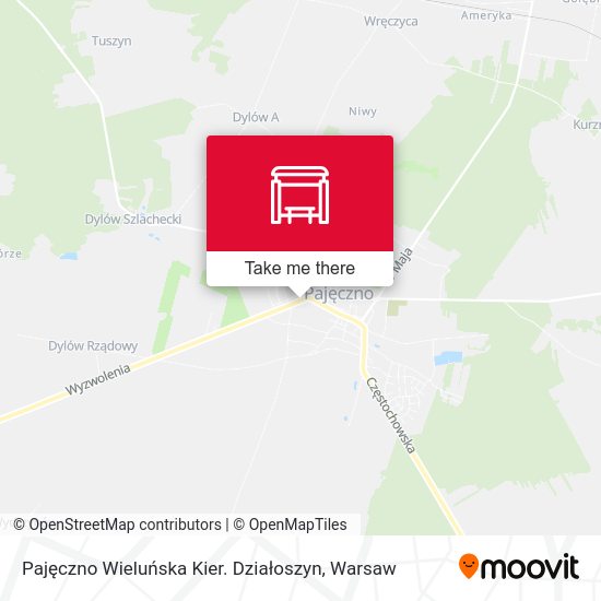 Pajęczno Wieluńska Kier. Działoszyn map