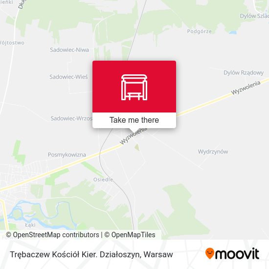 Trębaczew Kościół Kier. Działoszyn map