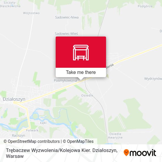 Карта Trębaczew Wyzwolenia / Kolejowa Kier. Działoszyn