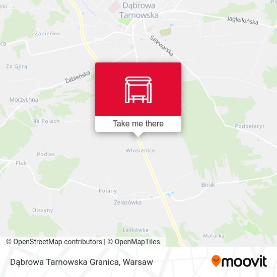 Dąbrowa Tarnowska Granica map