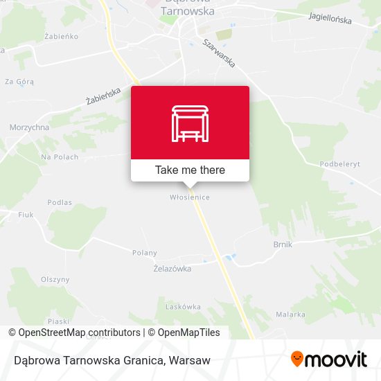 Dąbrowa Tarnowska Granica map