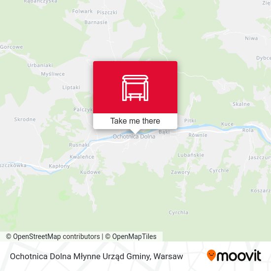 Ochotnica Dolna Młynne Urząd Gminy map