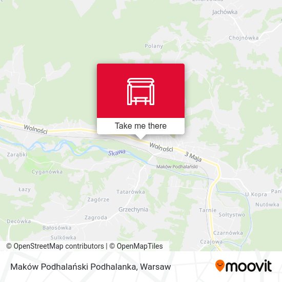 Maków Podhalański Podhalanka map