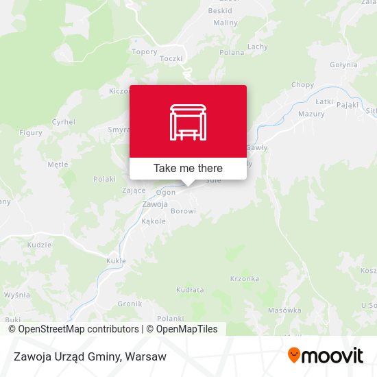 Zawoja Urząd Gminy map