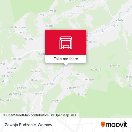 Zawoja Budzonie map