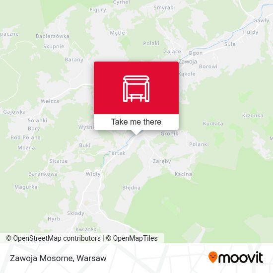 Zawoja Mosorne map