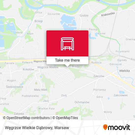 Węgrzce Wielkie Dąbrowy map