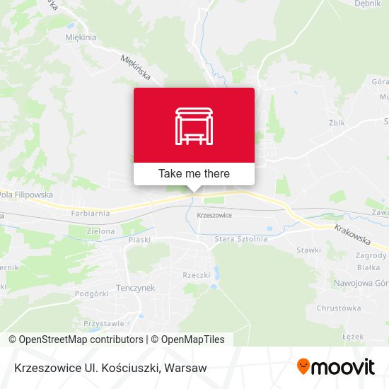 Krzeszowice Ul. Kościuszki map