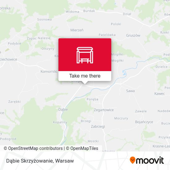 Dąbie Skrzyżowanie map