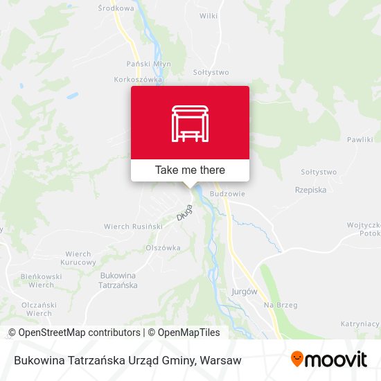 Bukowina Tatrzańska Urząd Gminy map