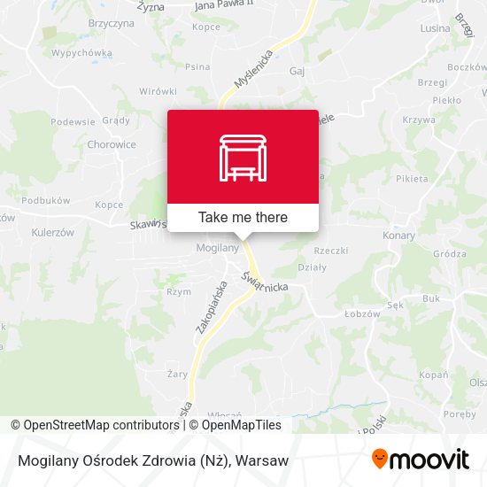 Mogilany Ośrodek Zdrowia (Nż) map