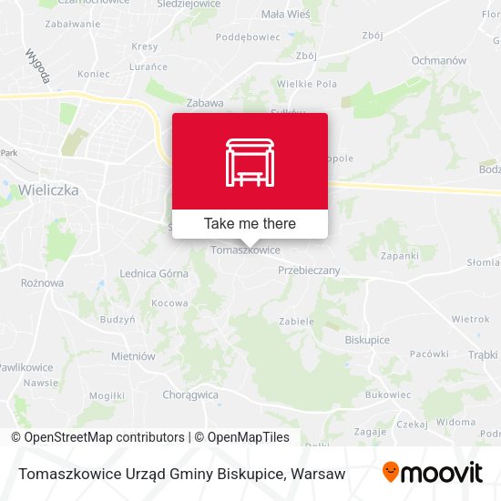 Tomaszkowice Urząd Gminy Biskupice map