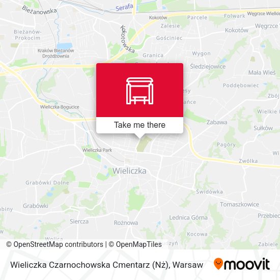 Wieliczka Czarnochowska Cmentarz (Nż) map