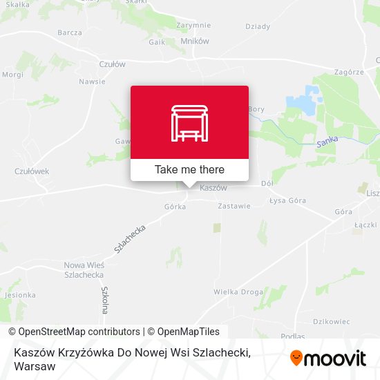 Карта Kaszów Krzyżówka Do Nowej Wsi Szlachecki