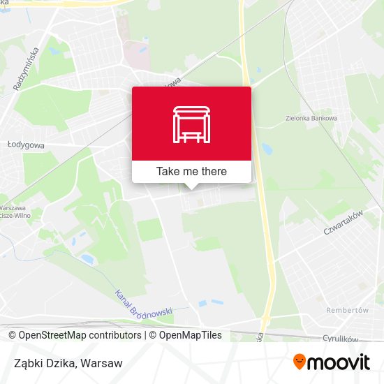 Ząbki Dzika map