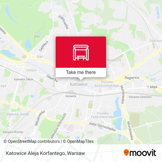 Карта Katowice Aleja Korfantego