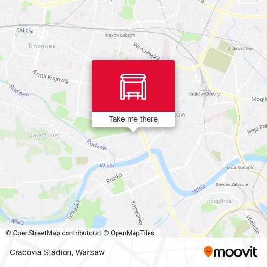 Cracovia Stadion map