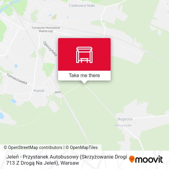 Карта Jeleń - Przystanek Autobusowy (Skrzyżowanie Drogi 713 Z Drogą Na Jeleń)