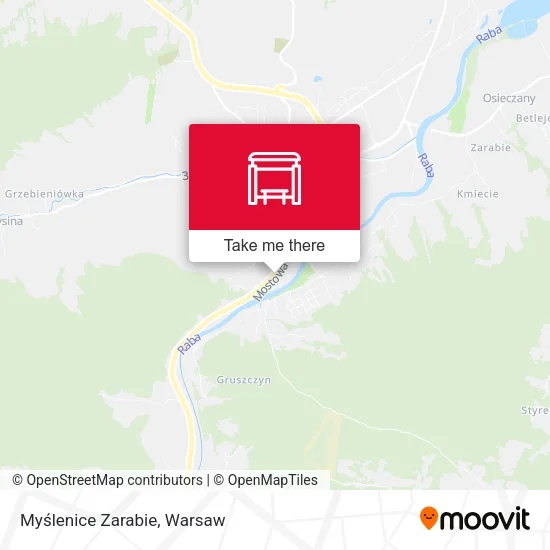 Карта Myślenice Zarabie