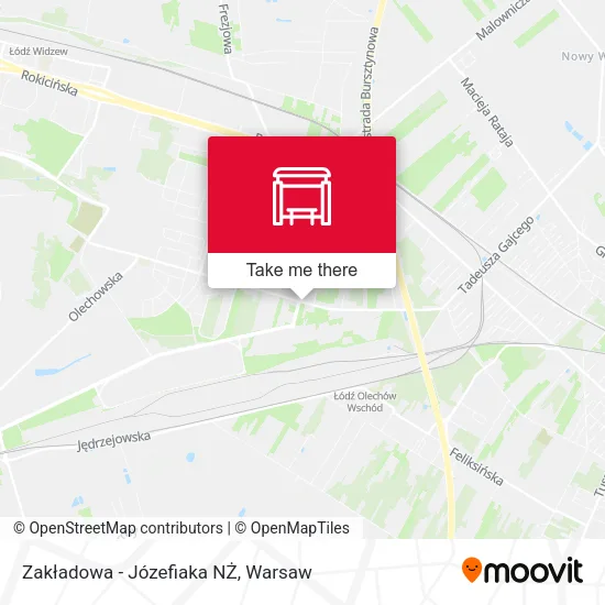 Zakładowa - Józefiaka NŻ map