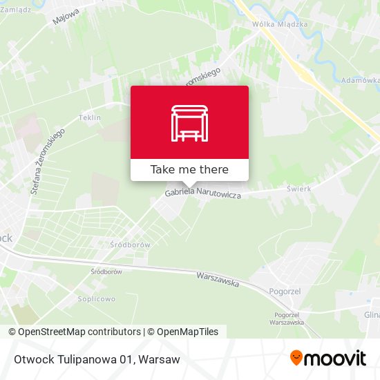 Otwock Tulipanowa map