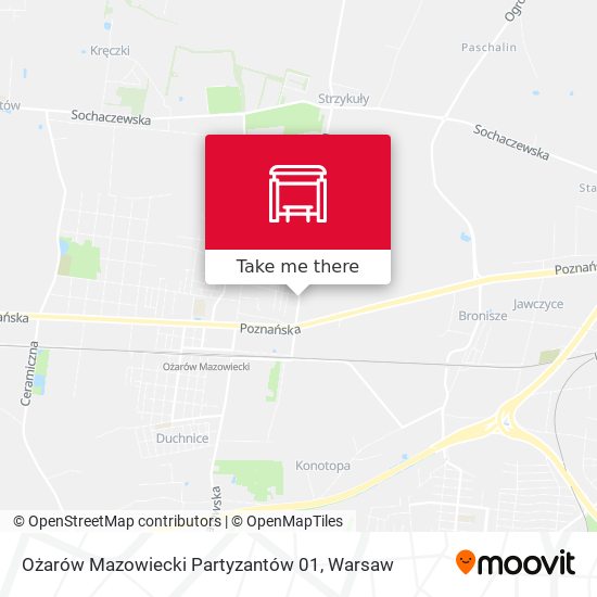 Карта Ożarów Mazowiecki Partyzantów