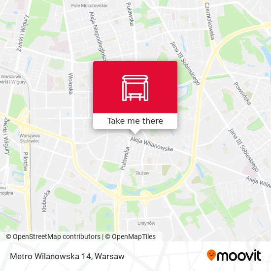 Metro Wilanowska 14 map