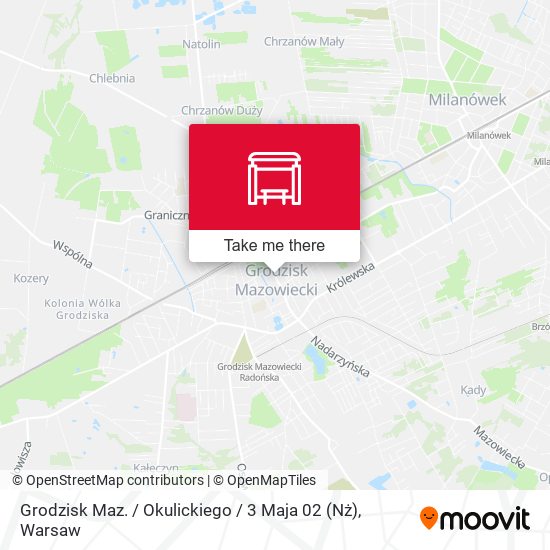 Grodzisk Maz. / Okulickiego / 3 Maja 02 (Nż) map