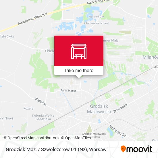 Grodzisk Maz. / Szwoleżerów 01 (Nż) map