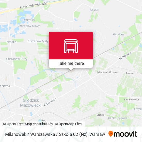 Карта Milanówek / Warszawska / Szkoła (Nż)