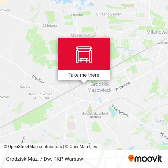 Карта Grodzisk Maz. / Dw. PKP