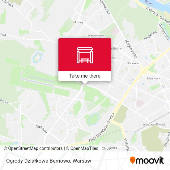 Ogrody Działkowe Bemowo map