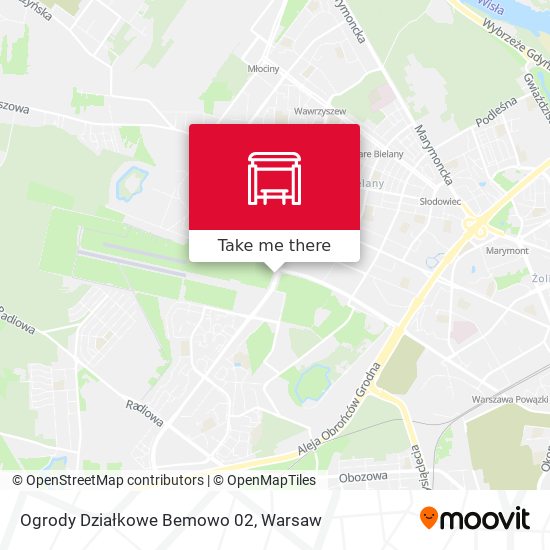 Ogrody Działkowe Bemowo map